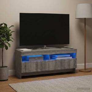 vidaXL LED телевизионен кабинет EDE 100 x 35 x 43 см Сив Сонома (896111)