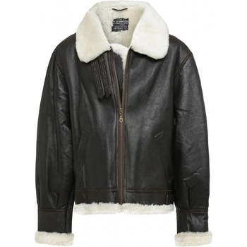 Bunda Mil-tec kožená US bomber B3 s golierom hnedá