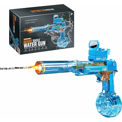 BATTLE Elektrická vodná pištoľ DESERT EAGLE transparentné vyhotovenie svetelné efekty dostrel 8 10 m 425 ml zásobník