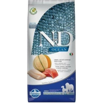 N&D Ocean Dog adult velké a střední Grain Free Salmon & Cod & Melon 12 kg
