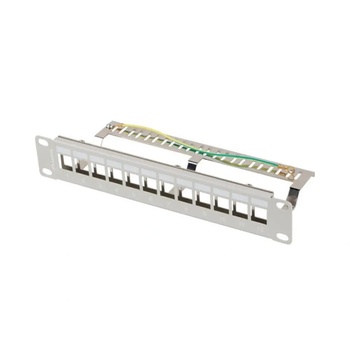 Lanberg patch panel blank 12 port 1U 10" ftp for keystone modules grey v2 (ppks-9212-s)