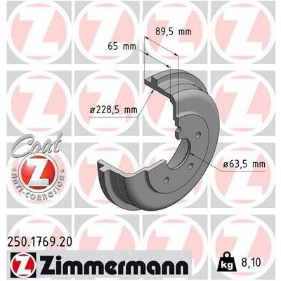 ZIMMERMANN Brzdový bubon ZIMMERMANN 250.1769.20