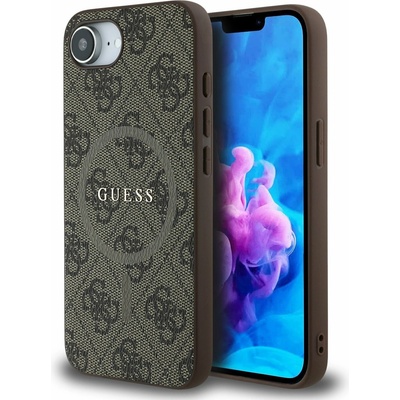 GUESS PU Leather 4G Colored Ring MagSafe Заден калъф за iPhone 16e Brown Guess | Siv | ЖЕНИ | UNI