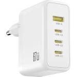 XO CE39 мрежово зарядно устройство с USB+3 Type-C изхода, 67 W, PD бързо зареждане, БЯЛО (XO-CE39)