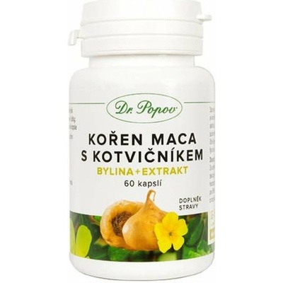 Dr. Popov Kořen Maca s Kotvičníkem 60 kapslí