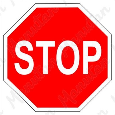 Manutan STOP, samolepka 210 x 210 x 0,1 mm