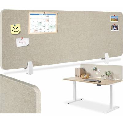 tectake akustická přepážka na stůl noisy se zaoblenými rohy 130 x 40 cm béžová 405117 – Zboží Dáma