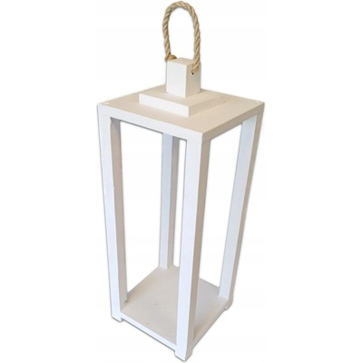PEVNÝ DREVENÝ LAMPÁŠ BIELY - LUCERNA - 55 CM