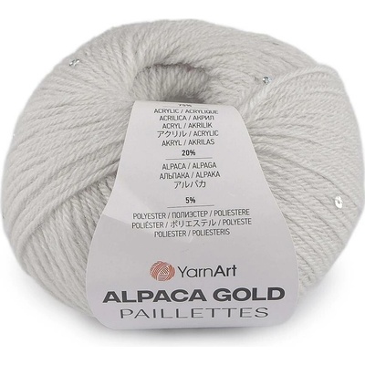 Pletací příze Alpaca Gold s flitry 50 g Varianta: 6 (9303) šedá nejsvětlejší, Balení: 1 ks 60464/156279/279963