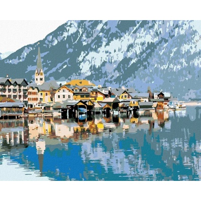 Zuty Malování Podle Čísel Hallstatt V Alpách 80 x 100 cm Plátno Rám