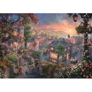 Schmidt Spiele - Puzzle Kinkade: Lady and the Tramp - 1 000 piese