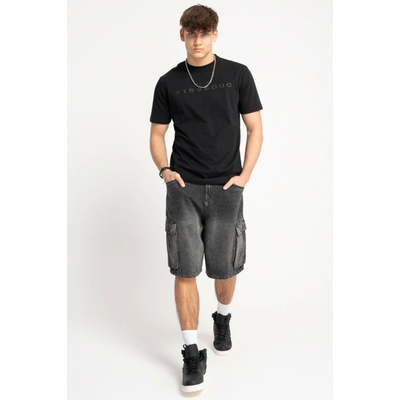 Reporter Young Chlapecké černé džínové šortky s prostornými kapsami černá