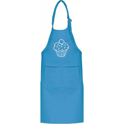 Zelenáčky Dětská kuchyňská zástěra s výšivkou Muffin světle modrá