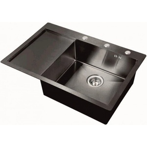 Inter Ceramic Кухненска мивка алпака ick 7951b - Черна, под плот (ick 7951b) Мивка за вграждане