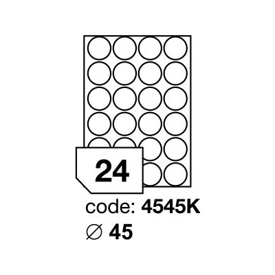 Rayfilm R0119.4545KD samolepící kulaté 45mm bílé lesklé laser 300 listů