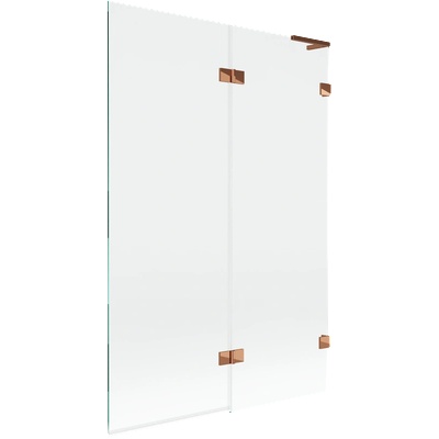 Mexen Lunar L параван за вана с две крила десен 120 x 150 cm, прозрачен, розово злато - 897L-120-100-60-00-P (897L-120-100-60-00-P)