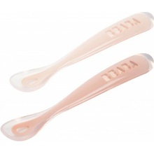 Beaba Prvé lyžičky s puzdrom Cotton Candy silikónové 2 ks