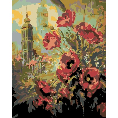 zuty Malování podle čísel Vlčí máky u okna 80 x 100 cm vypnuté plátno na rám