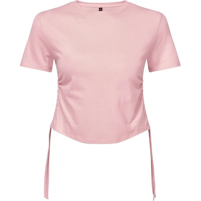 TriDri Crop top s nastavitelným bočním zřasením růžová světlá