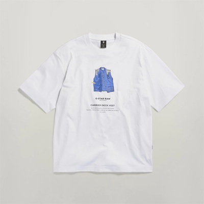 G Star Тениска G Star Archive Boxy T Shirt - White Deck