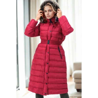 dewberry Z9779 WOMEN'S COAT-BURGUNDY tmavočervená