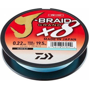 DAIWA Pletená šnúra J-Braid Grand X8 Blue 135 m 0,18 mm