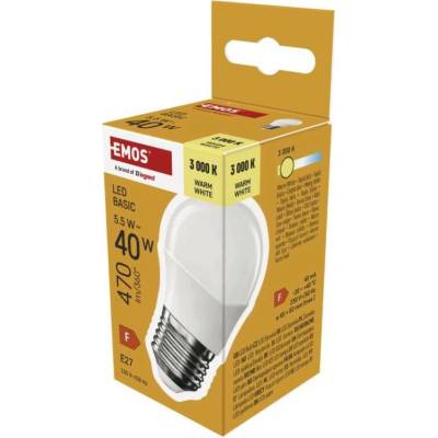 EMOS LED žiarovka Basic Mini Globe E27 5,5 W 40 W 470 lm Teplá biela ZL6F22