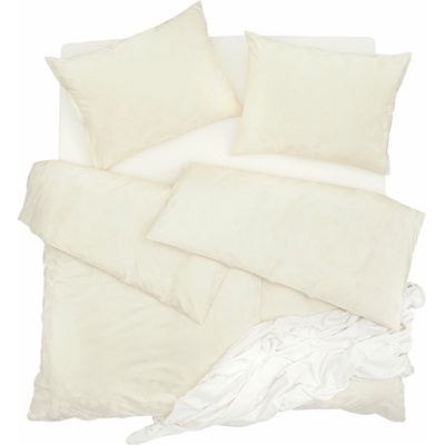 SCANquilt Obliečky elegant plus eukalyptus smotanová 140x220 70x90