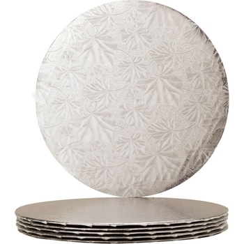 Image 1 of Veiras 5 Броя Кръгла Луксозна Ламинирана Подложка 6 мм, Стребриста
