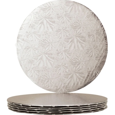 Veiras 5 Броя Кръгла Луксозна Ламинирана Подложка 6 мм, Стребриста