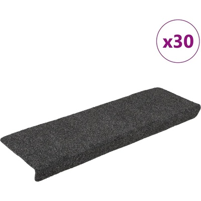 vidaXL Schodové rohože samolepicí 30 ks 65 x 21 x 4 cm antracitové s obdélníkovým okrajem