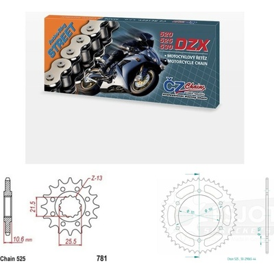 ČZ Řetězová sada Benelli TRK 502 X 18-25 – Zboží Mobilmania
