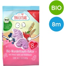 FruchtBar BIO Špaldové máslové sušenky s ovocem Jednorožec 100 g