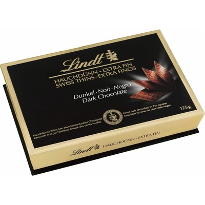 Lindt Thins Dark tenké plátky čokolády 125 g