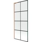 Mexen Next L сгъваем параван за баня с едно крило 80 x 150 cm, черна решетка, матирана мед - 895-080-000-03-77-65 (895-080-000-03-77-65)