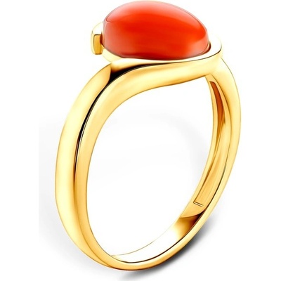 Savicki prsten žluté zlato korál SAV15001PI