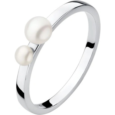 Gaura Pearls Stříbrný prsten s bílou perlou Louise SK23227R 18 Stříbrná