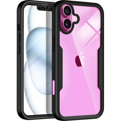 Techsuit Калъф за iPhone 16 Plus + Протектор - ColorVerse 360 Series - Черен