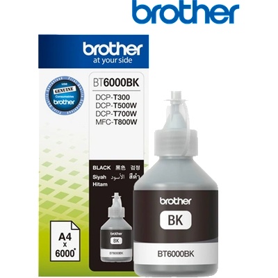 Ink Cartridge BROTHER Black for DCPT300YJ1, DCPT500WYJ1, DCPT700WYJ1, 6000p (BT6000BK)