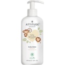 Attitude Detské telové mydlo a šampón 2v1 s vôňou Vanilky a Hrušky Little leaves 473 ml