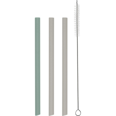 KikkaBoo Сет сламки KikkaBoo Platinum Silicone - Sage, 3 броя (31302050003)