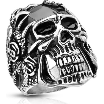 Šperky4U ocelový prsten lebka OPR1761