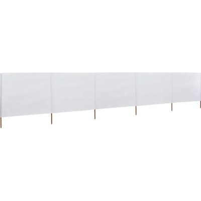 PETROMILA 5dílná zástěna proti větru textil 600 x 120 cm pískově bílá