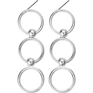 Silenti Jewelry Сребърни обеци "Троен Блясък
