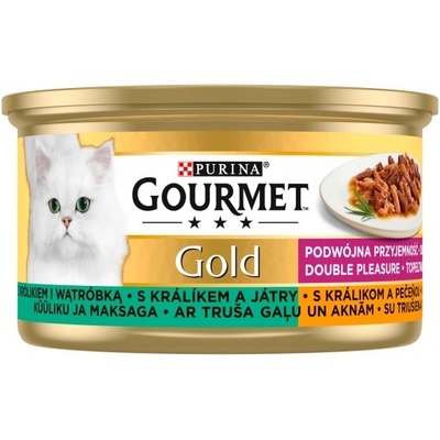 Gourmet Gold Double Pleasure králík a játra 85 g – Zboží Mobilmania