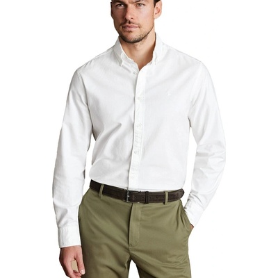 Charles Tyrwhitt button-down collar stretch Oxford shirt slim fit white