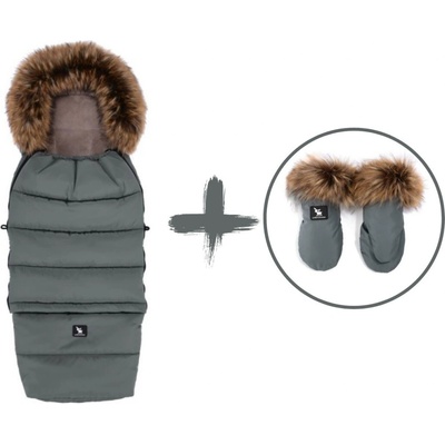 Cottonmoose Set zimní s rukavicemi COMBI YUKON 3v1 Khaki zelený