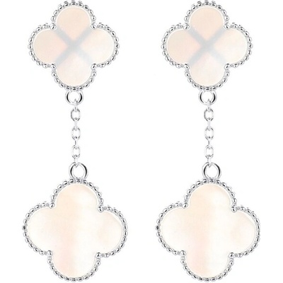 Majya Strieborné náušnice LUCKY LIZ white 11850