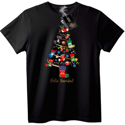 NOONEBRAND Тениска Коледни Чорапи - 2XL, White