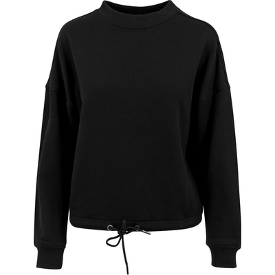 Build Your Brand Dámska oversize mikina so spustenými ramenami čierna